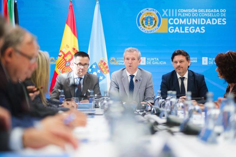 El presidente Alfonso Rueda durante la inauguración de la reunión de la Comisión Delegada del Pleno.